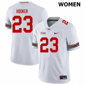 Women's Ohio State Buckeyes #23 Marcus Hooker White Nike NCAA College Football Jersey Classic ROU6544VY